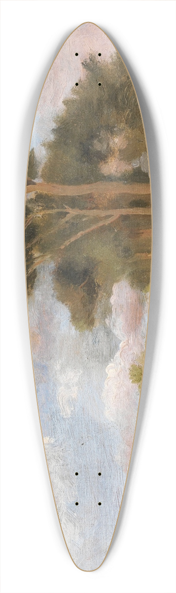 Federico Rossano - Naples, A View of Vesuvius from Portici 39.3 inch art pintail longboard deck