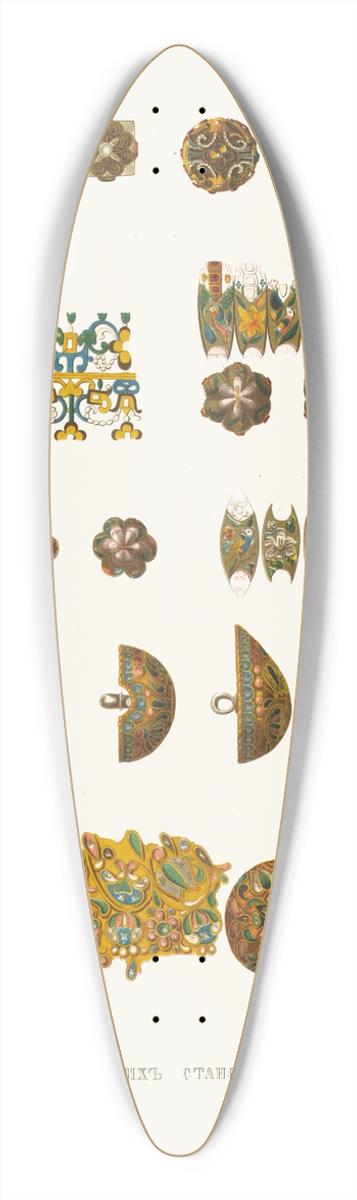 Fedor Grigoryevich Solntsev - Pugovitsy s tsarskikh stanovykh kaftanov 39.3 inch art pintail longboard deck