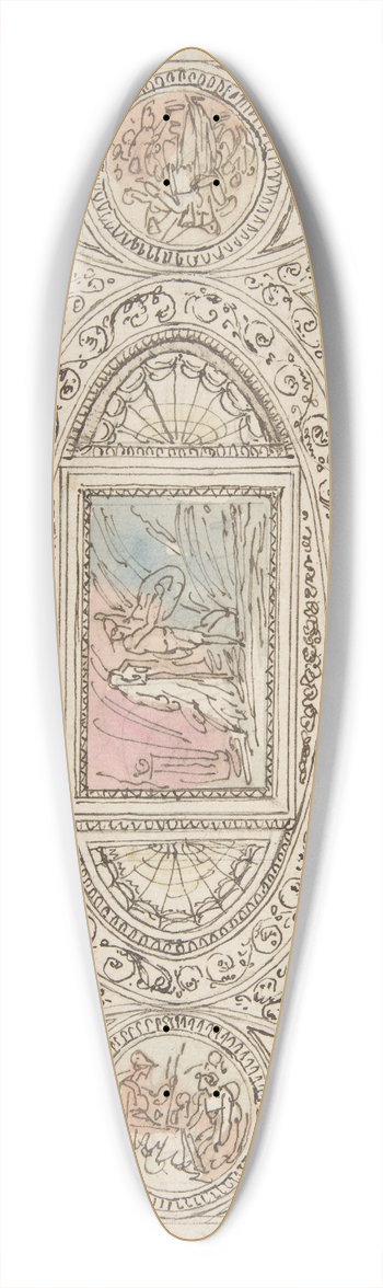 Felice Giani - Design for a Ceiling with Decoration Related to Virgils Sixth Canto 39.3 inch art pintail longboard deck
