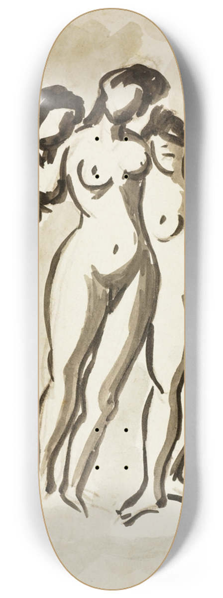 Carl Newman - Group of Three Female Nudes I 8.25 inch art skate deck