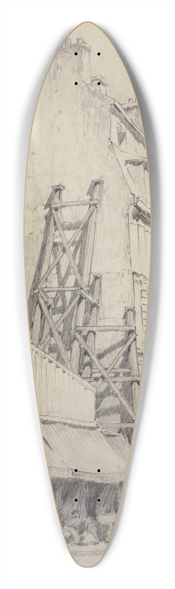 Ferdinand Boberg - Rue Galande, rue Saint-Jacques 39.3 inch art pintail longboard deck