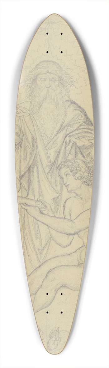 Ferdinand Fellner - Gottvater Adam und Eva segnend 39.3 inch art pintail longboard deck