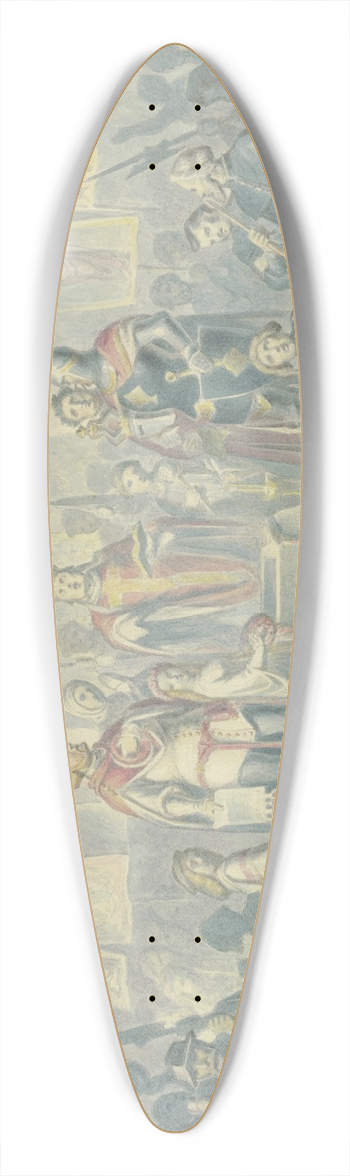 Ferdinand Fellner - Grundsteinlegung einer Kirche 39.3 inch art pintail longboard deck