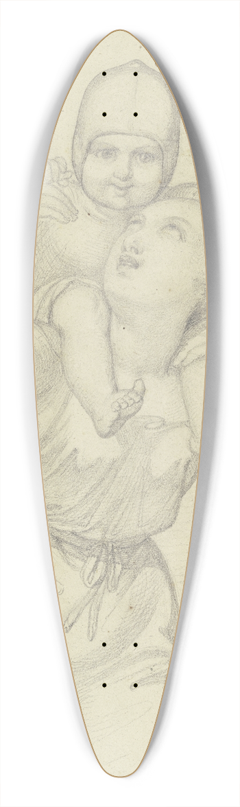 Ferdinand Fellner - Junge Frau mit einem Kind auf ihren Schultern 39.3 inch art pintail longboard deck