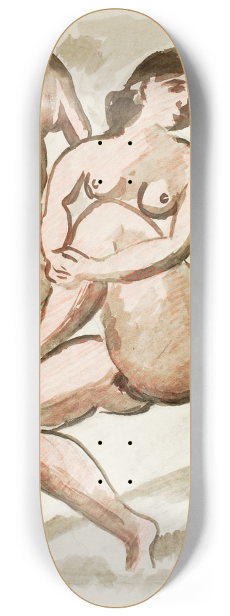 Carl Newman - Three Female Nudes 8.25 inch art skate deck