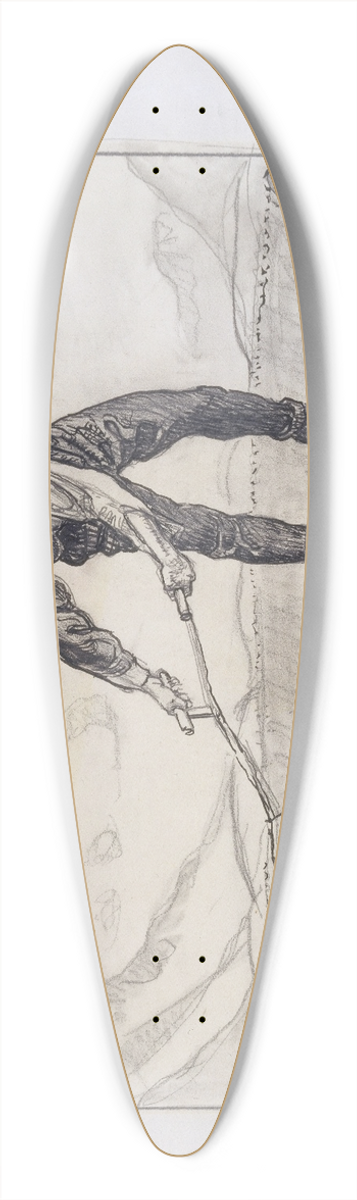 Ferdinand Hodler - Mower on the field 39.3 inch art pintail longboard deck