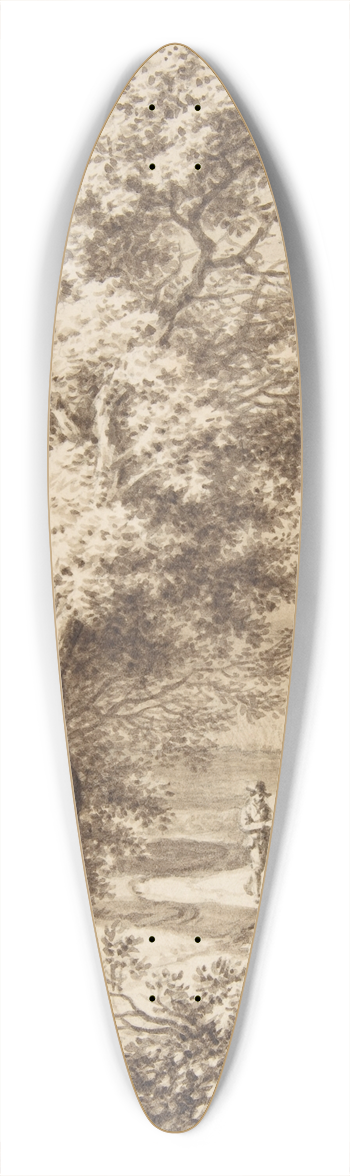Ferdinand Kobell - Landscape with Wayfarers 39.3 inch art pintail longboard deck