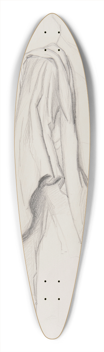 Ferdynand Bryll - szkic draperii 39.3 inch art pintail longboard deck