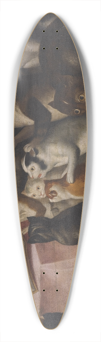 Flemish School - AGlaring Of Cats Making Music And Singing 39.3 inch art pintail longboard deck