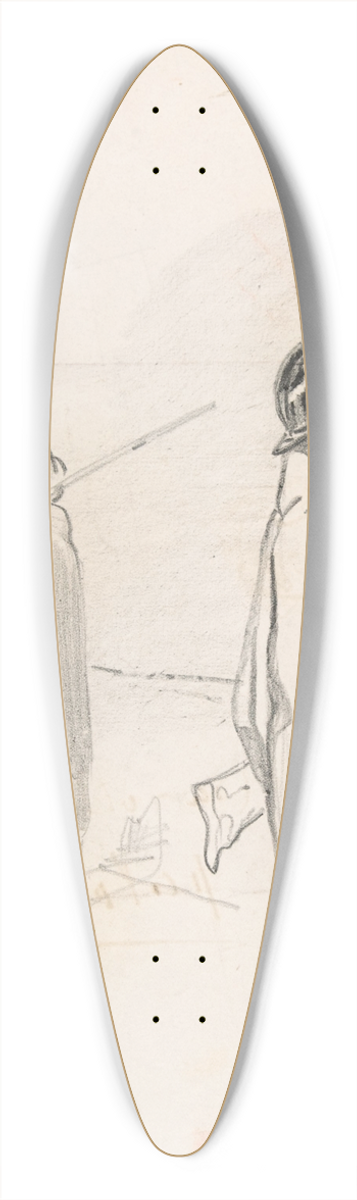 Flicien Rops - Two Belgian soldiers 39.3 inch art pintail longboard deck