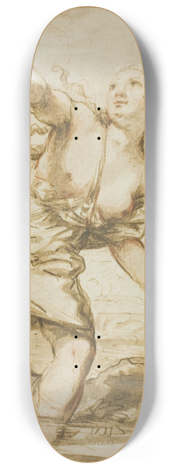 Carlo Cignani - Woman in Flight 8.25 inch art skate deck
