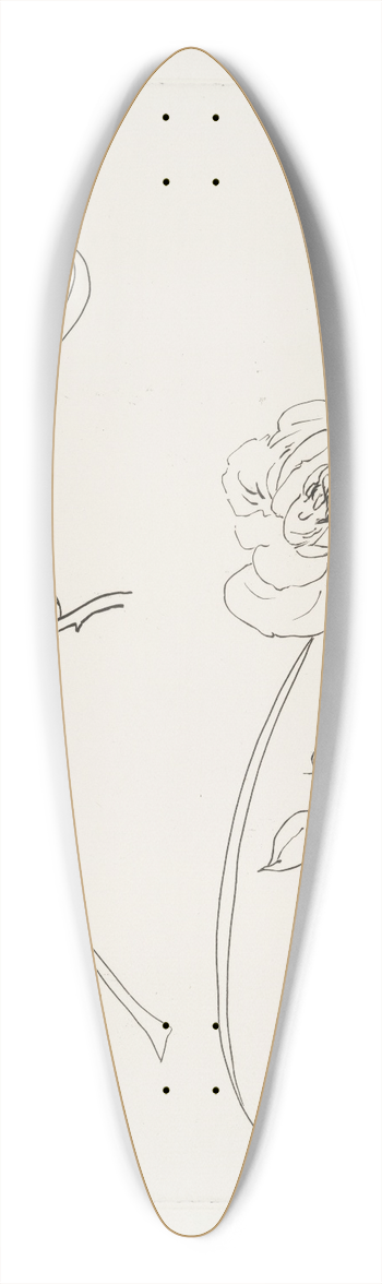 Flix Bracquemond - Soupire ovale. 39.3 inch art pintail longboard deck