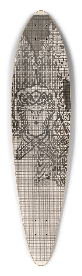 Flix Guichert - Schematic Drawings of Buyid Silk 39.3 inch art pintail longboard deck
