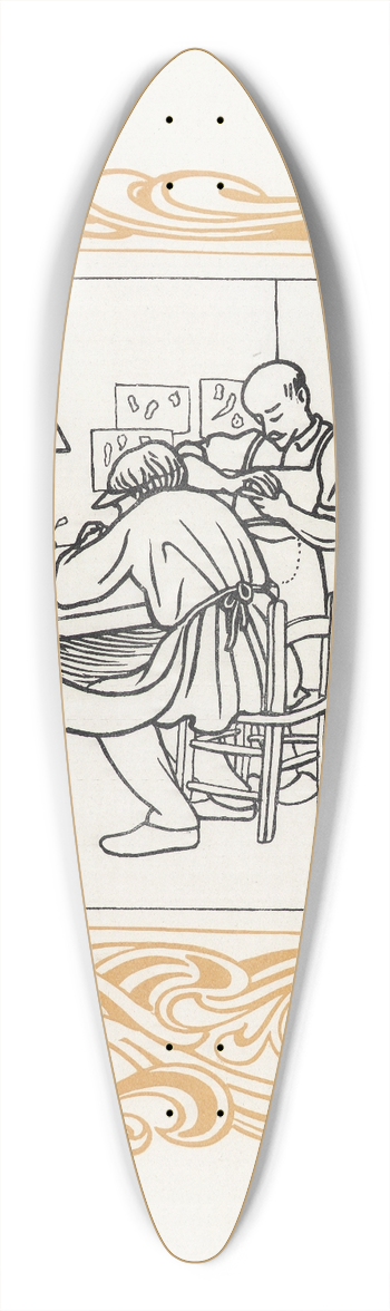 Flix Vallotton - Le Bijou 39.3 inch art pintail longboard deck