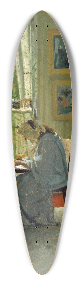 Flix Vallotton - Woman Writing in an Interior 39.3 inch art pintail longboard deck