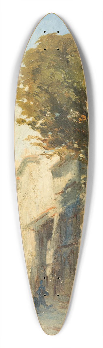 Flix Ziem - A street in Martigues 39.3 inch art pintail longboard deck