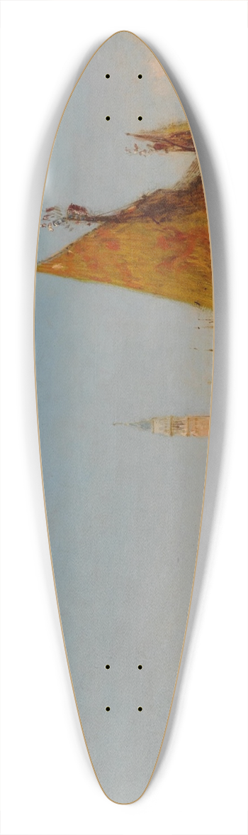 Flix Ziem - Fishing Boats in the Bacino, Palazzo Ducale and the Campanile Beyond 39.3 inch art pintail longboard deck