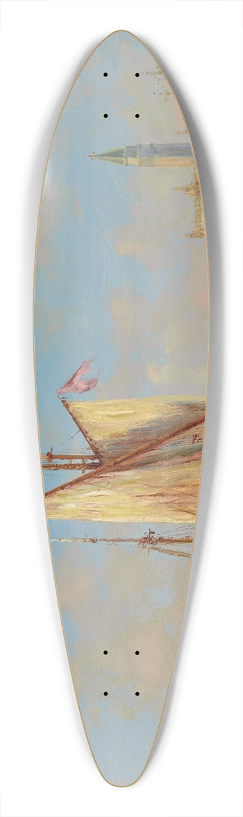 Flix Ziem - La Lagune, Venise 39.3 inch art pintail longboard deck