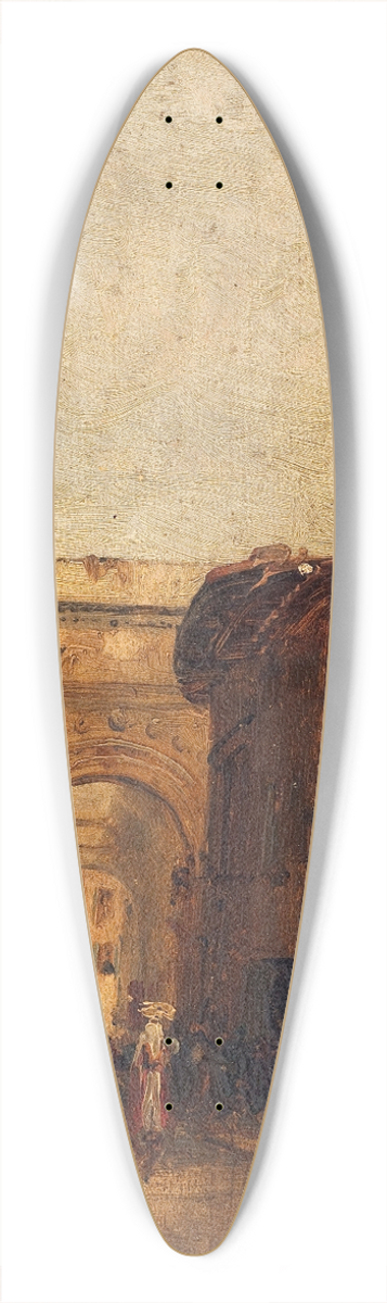 Flix Ziem - Une Rue  Florence 39.3 inch art pintail longboard deck