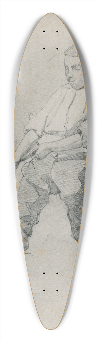 Floris Verster - Fisherman with net 39.3 inch art pintail longboard deck