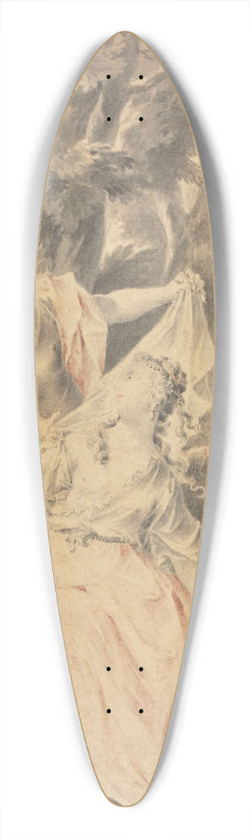 F. Mller - Allegorical Scene: Couple before a Statue 39.3 inch art pintail longboard deck