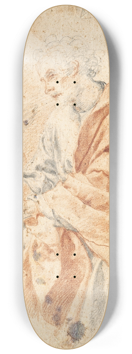 Carlo Dolci - Study of the Evangelist Matthew and the Angel 8.25 inch art skate deck