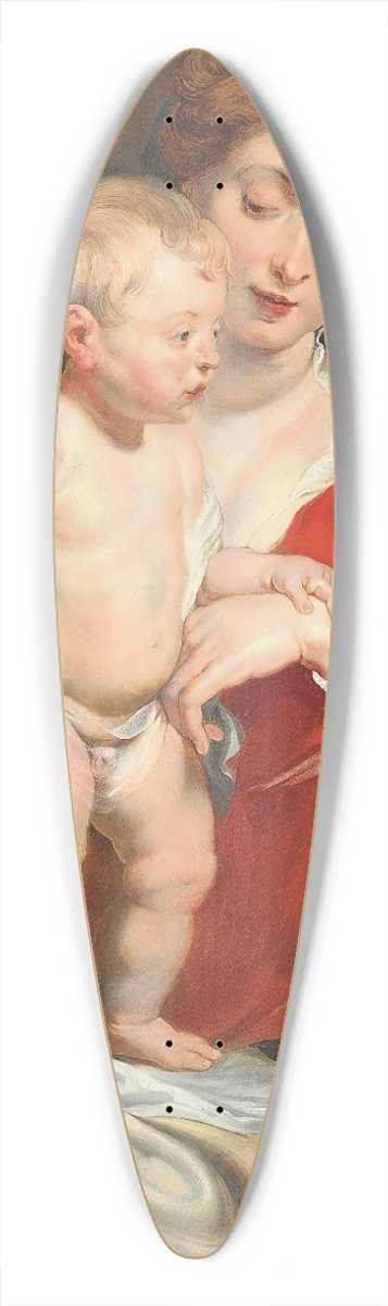 Follower of Peter Paul Rubens - The Virgin Supporting The Christ Child On A Parapet 39.3 inch art pintail longboard deck