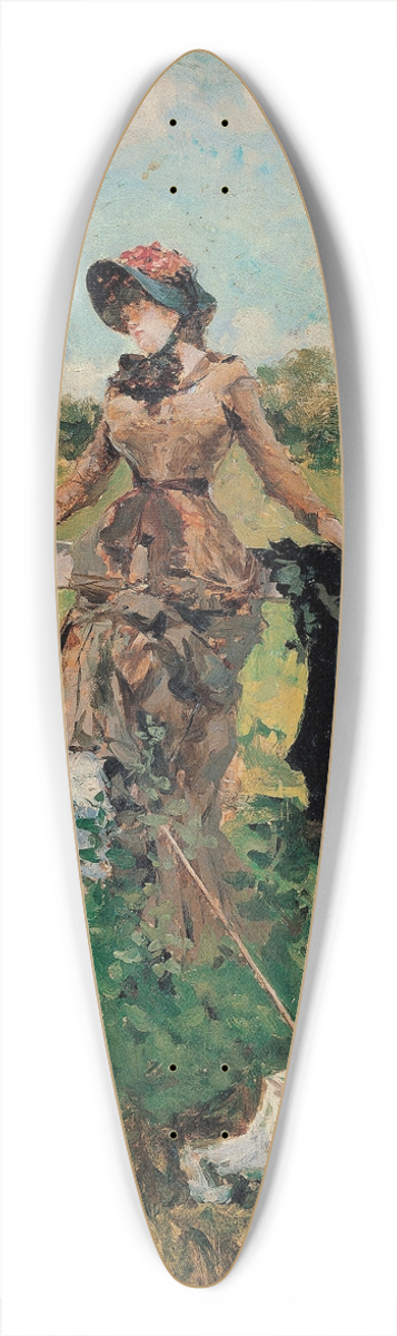 Francesc Miralles i Galaup - Lady With A Parasol 39.3 inch art pintail longboard deck
