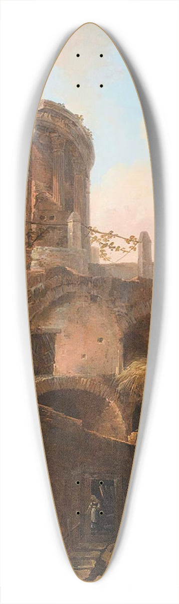 Francesco Fidanza - A view ofthe temple ofVesta 39.3 inch art pintail longboard deck