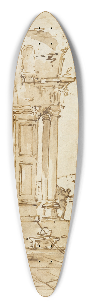 Francesco Guardi - An Architectural Capriccio, with Classical Ruins 39.3 inch art pintail longboard deck