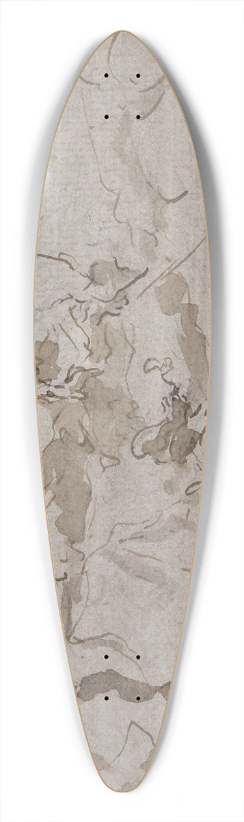 Francesco Guardi - Elegant couple 39.3 inch art pintail longboard deck