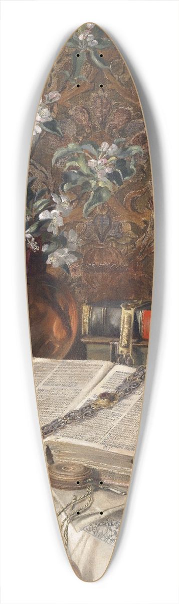 Francesco Malacrea - Stillleben Mit Folianten 39.3 inch art pintail longboard deck