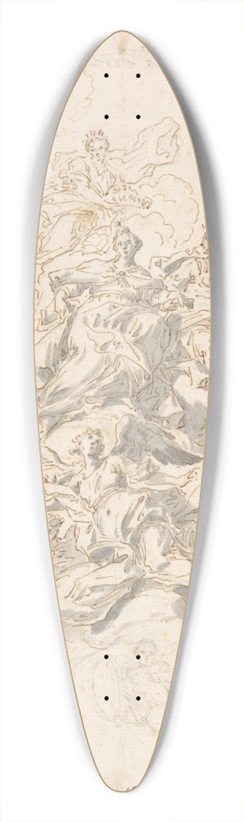 Francesco Solimena - Group of Allegorical figures; Sketch for a Ceiling Decoration 39.3 inch art pintail longboard deck