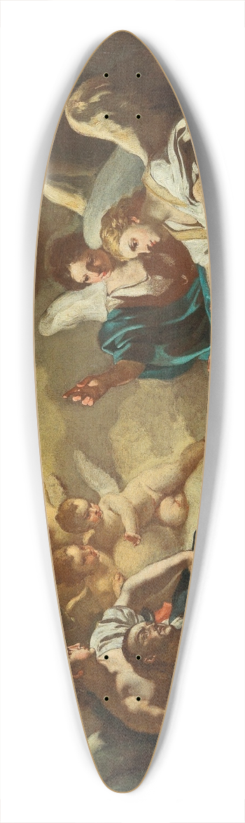 Francesco Solimena - Saint Philip Neri receiving the Holy Spirit in the Catacombs of Saint Sebastian 39.3 inch art pintail longboard deck