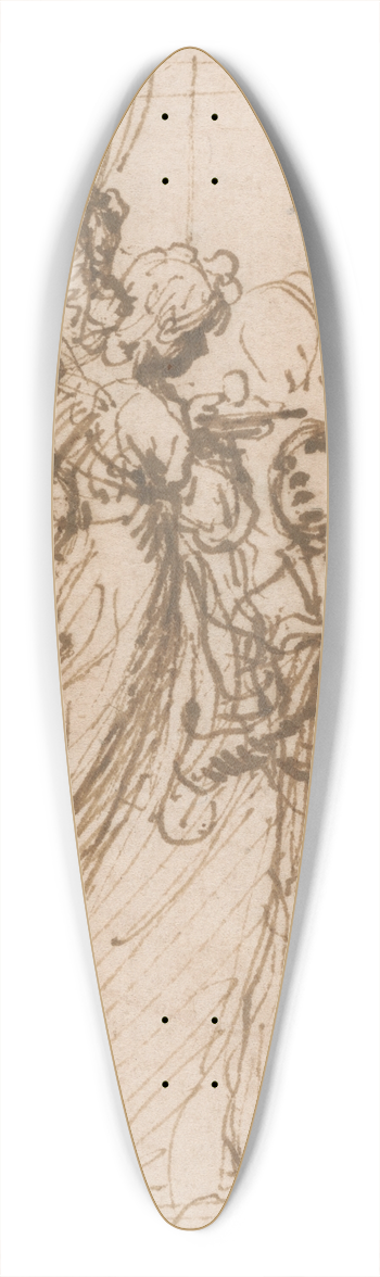 Francesco Vanni - Blessed Stanislaus Kostka Receiving Communion from the Angels Assisted by SaintBarbara 39.3 inch art pintail longboard deck