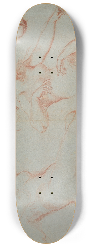 Carlo Maratti - Four Studies of Recumbent Female Nudes (Galatea) 8.25 inch art skate deck