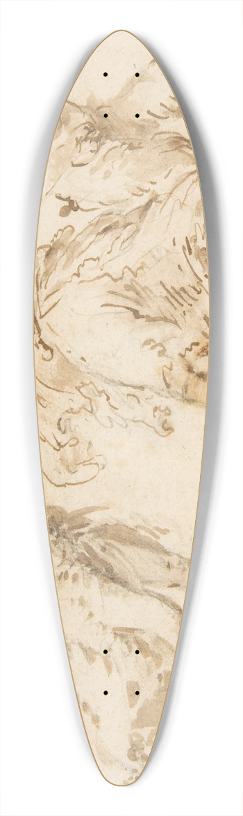 Francesco Zuccarelli - Three Dancing Nymphs and a Satyr 39.3 inch art pintail longboard deck