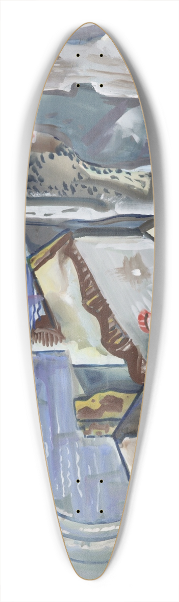 Frances Hodgkins - Ruins 39.3 inch art pintail longboard deck