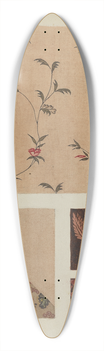 Frances Lichten - Materials from Patchwork Bedspread 39.3 inch art pintail longboard deck