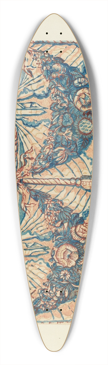 Frances Lichten - Wall Paper Border 39.3 inch art pintail longboard deck