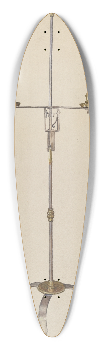 Francis Borelli - Iron and Brass Candlestand 39.3 inch art pintail longboard deck