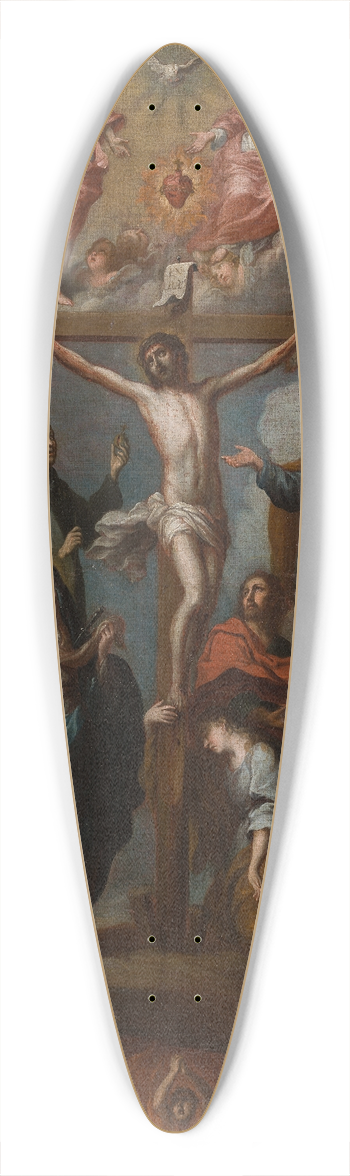 Francisco Antonio Vallejo - Allegory of the Crucifixion with Jesuit Saints (Alegora de la crucifixin con santos jesuitas) 39.3 inch art pintail longboard deck