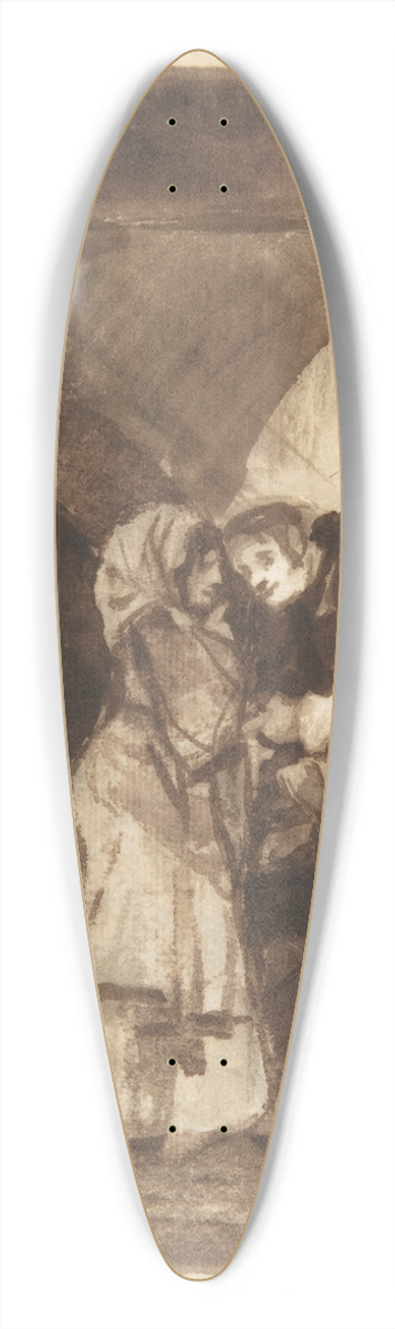 Francisco de Goya - A woman talking to a priest in a covered archway 39.3 inch art pintail longboard deck