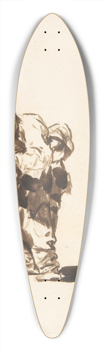 Francisco de Goya - Beggar with a staff in his left hand 39.3 inch art pintail longboard deck