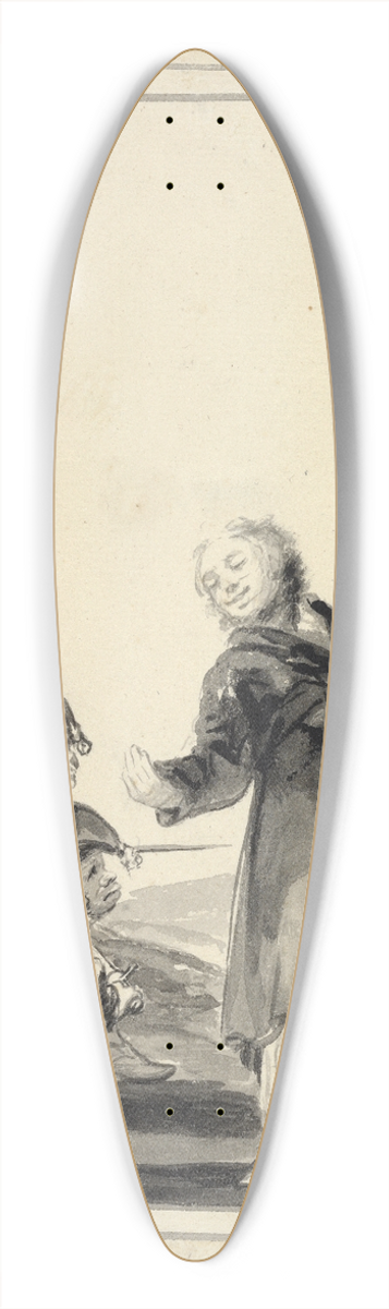 Francisco de Goya - Contemptuous of the Insults 39.3 inch art pintail longboard deck