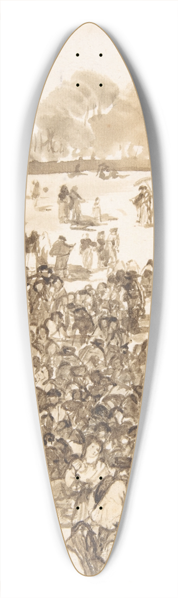 Francisco de Goya - Crowd in a Park 39.3 inch art pintail longboard deck