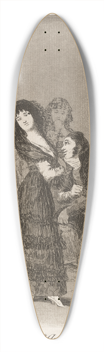 Francisco de Goya - Quien mas rendido (Which of them is the more overcome) 39.3 inch art pintail longboard deck