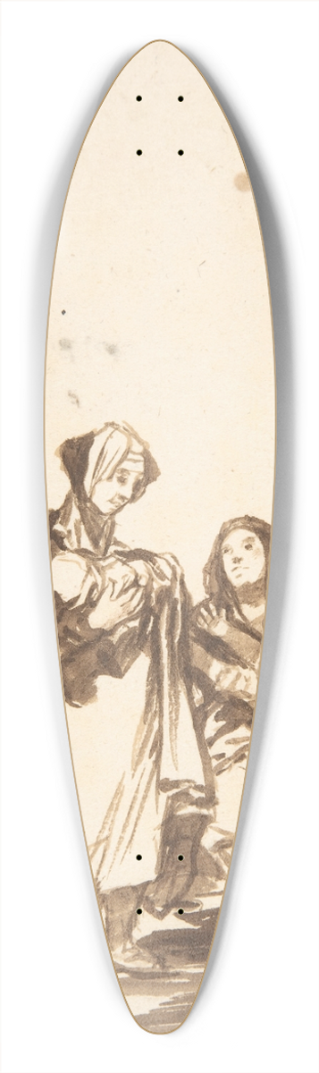 Francisco de Goya - Women and children near a cross 39.3 inch art pintail longboard deck