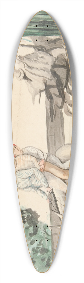 Francisco Fierro - Country Highway and Indians on Horseback 39.3 inch art pintail longboard deck