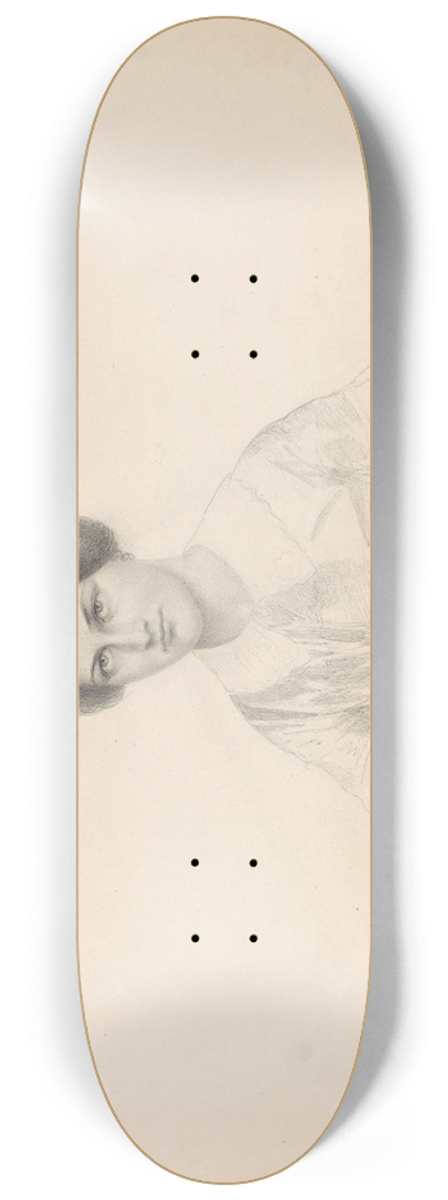 Adolph Tidemand - Portrait of a woman 8.25 inch art skate deck